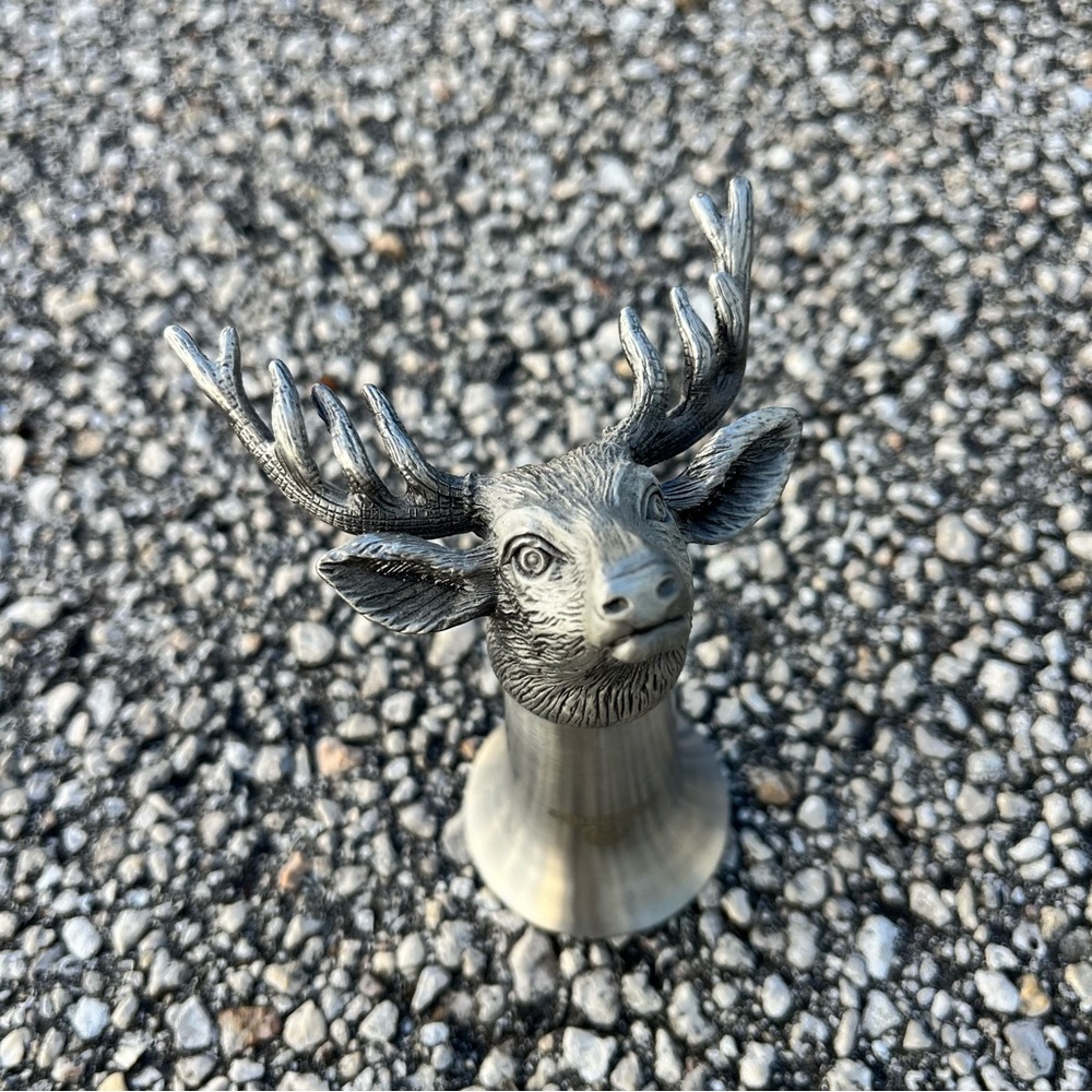 Jagermeister Pewter Cast Buck Head Deer Shot Glass Barware Shooter
